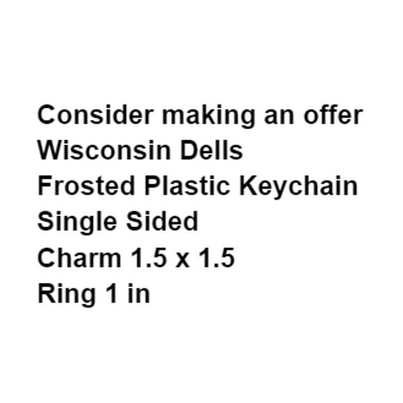 Wisconsin Dells Keychain Pink Glitter Heart Charm Single Sided Souvenir - Picture 3 of 5